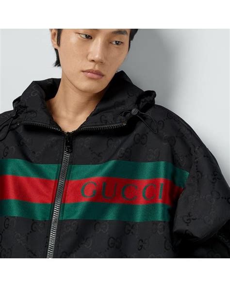 gucci mini gg nylon jacket|Lightweight GG nylon jacquard jacket in black.